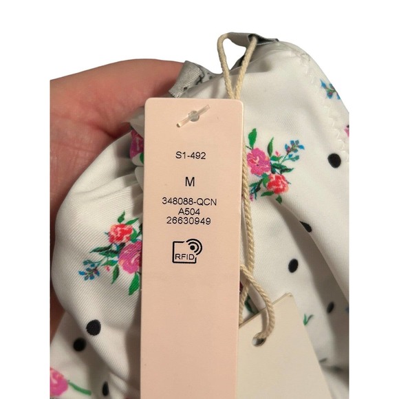 For Love and Lemons Size Med Floral Polka Dot White One Piece Bathing Suit NWT - Picture 7 of 11